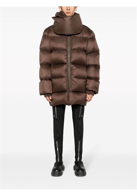 Brown funnel-neck padded coat - men RICK OWENS | RU02C7741NPD304